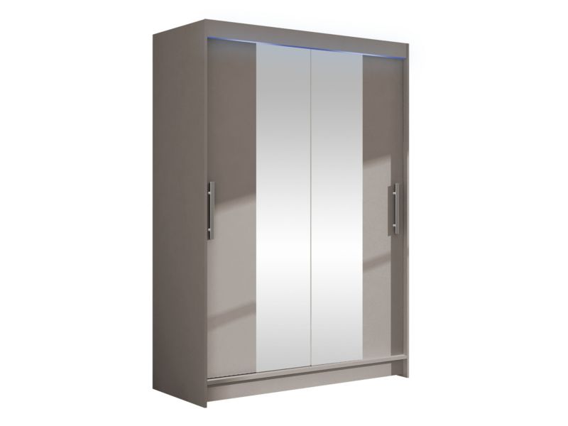 Szafa MIRJAN 24 z drzwiami przesuwnymi Miami II z oświetleniem RGB kaszmir/lustro 1 szt.