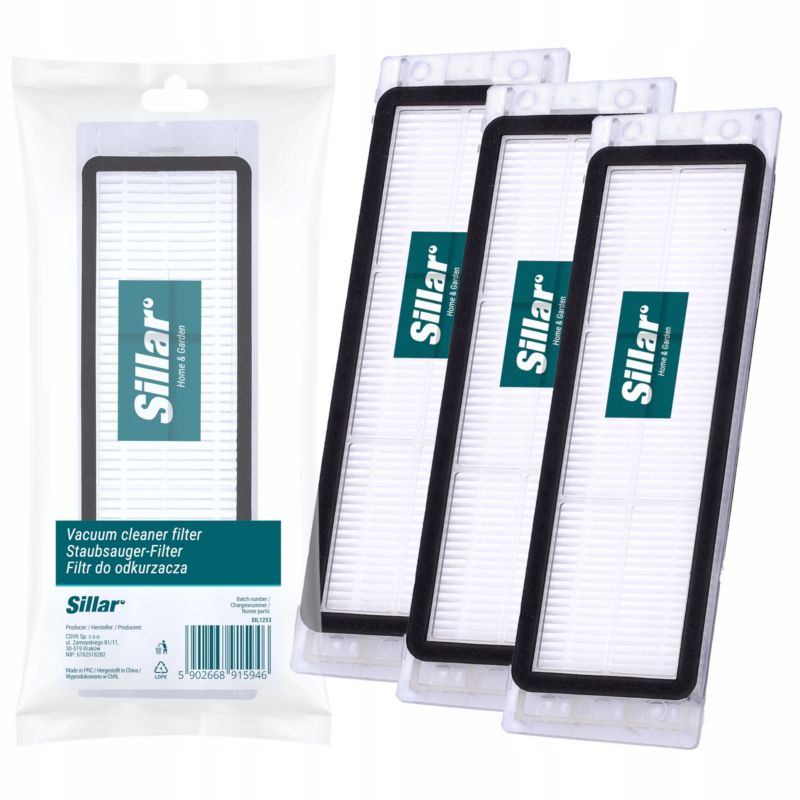 Filtr do odkurzacza, Sillar, HEPA, zamiennik do Xiaomi Robot Vacuum Cleaner, Mi Roborock, Xiaowa, Mi Robot Vacuum 2, 3szt
