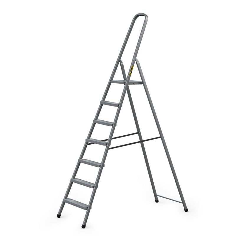 Drabina domowa stalowa jednostronna, DRABEST, 7 stopni, nośność 125 kg, 1 szt.