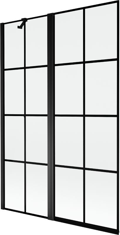 Parawan nawannowy 2-skrzydłowy Mexen Mist czarny 120 x 150 cm 1 szt