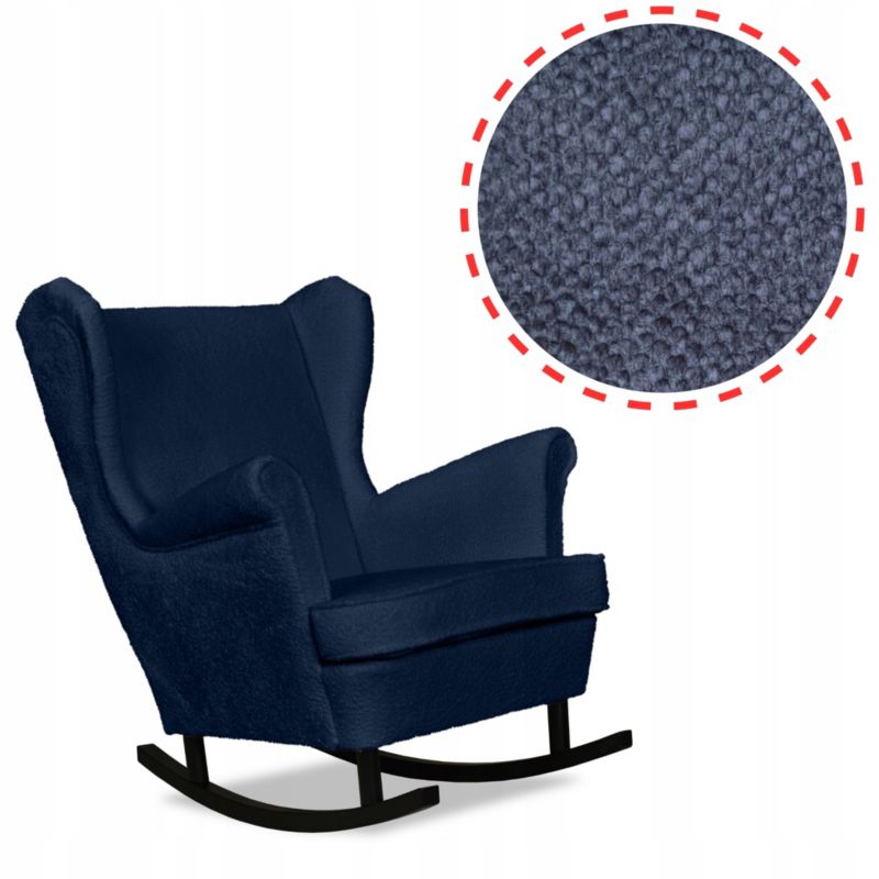 Fotel uszak do salonu bujany Family Meble Bella granatowy ciemny 1szt