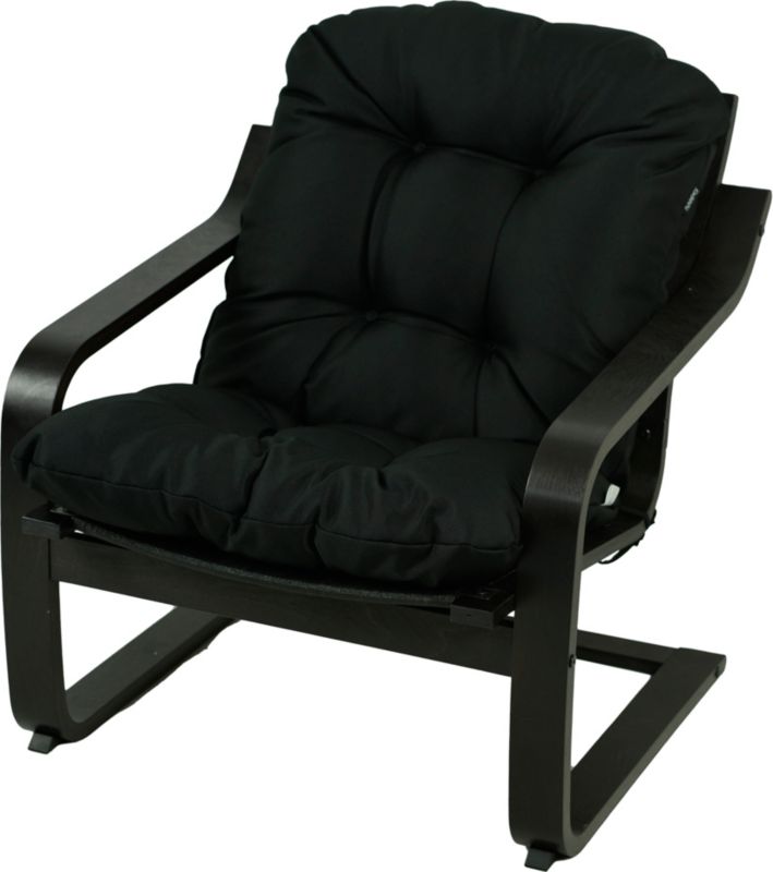 Poduszka na fotel Poang Ikea AMPO niskie oparcie czarny gładki 1 szt.