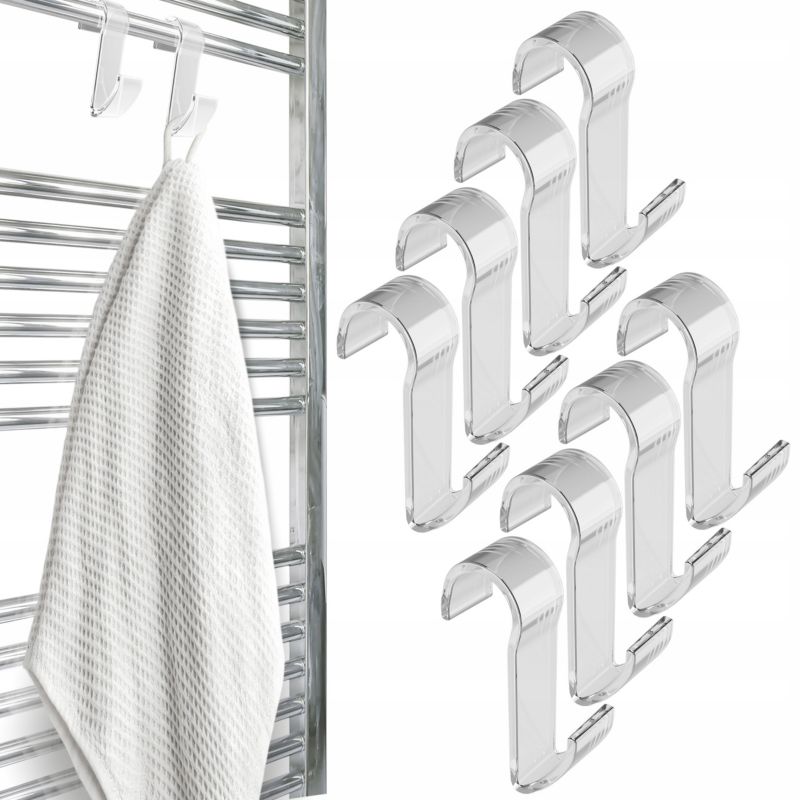 Haczyki, Sillar, wieszaki łazienkowe, uchwyty na kaloryfer, grzejnik, dwustronne, przezroczyste, 8szt
