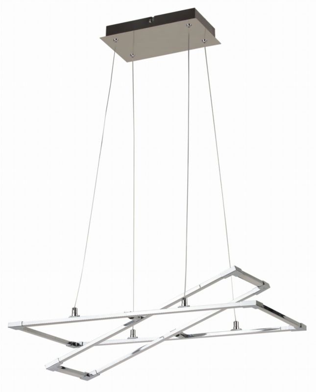 Lampa sufitowa wisząca Apeti Kseros srebrno-biała wym: 120 x 60 x 30 cm wbudowany LED 35W 1 szt.