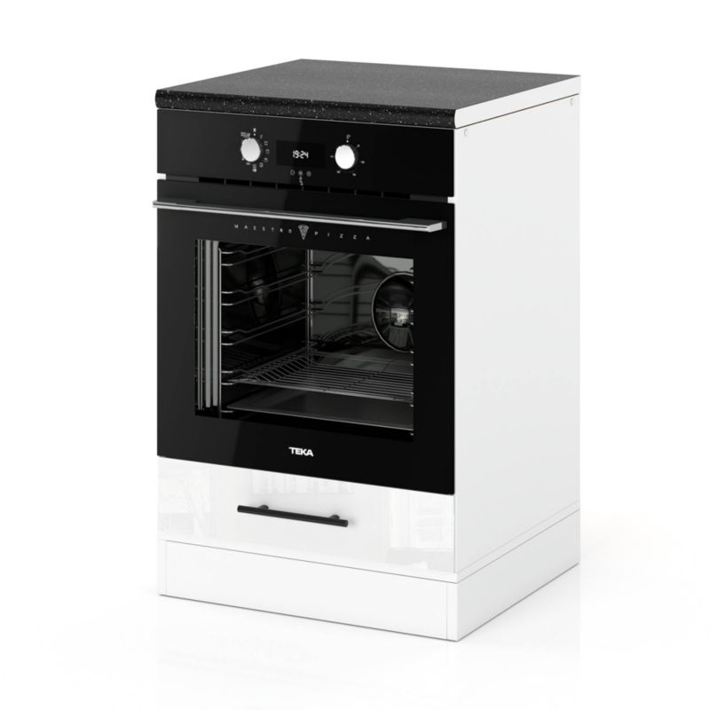 Szafka Kuchenna Hurtownia-Mebli Stojąca Do zabudowy piekarnika D60P sPremium 60cm Biały Mat Biały Połysk 60x52x85 cm 1szt.