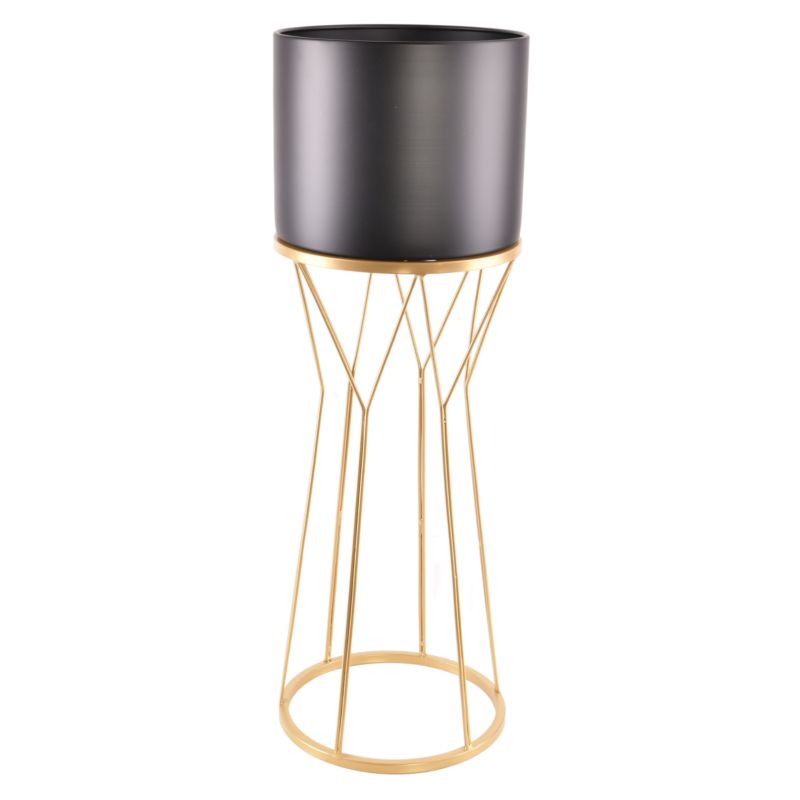 Osłonka doniczki Swen XL Direct Home &Garden okrągła czarno-złota 22,5x69,5 cm 1 szt.