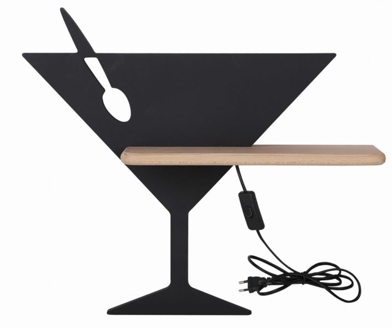 Kinkiet Candellux Piccolo czarny z jasnym drewnem LED 4W 4000K 200lm IP20 wym: 33 x 37,5 x 12 cm - 1 szt.