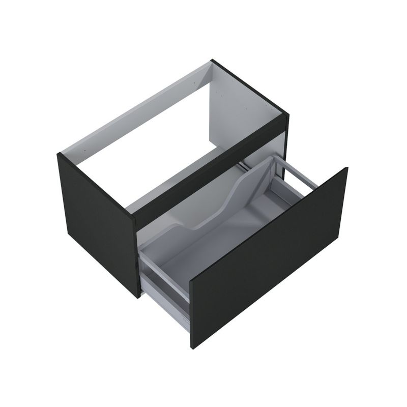 Szafka podumywalkowa Oltens Vernal 80 cm czarny mat, system QuietClose, 1 szt.