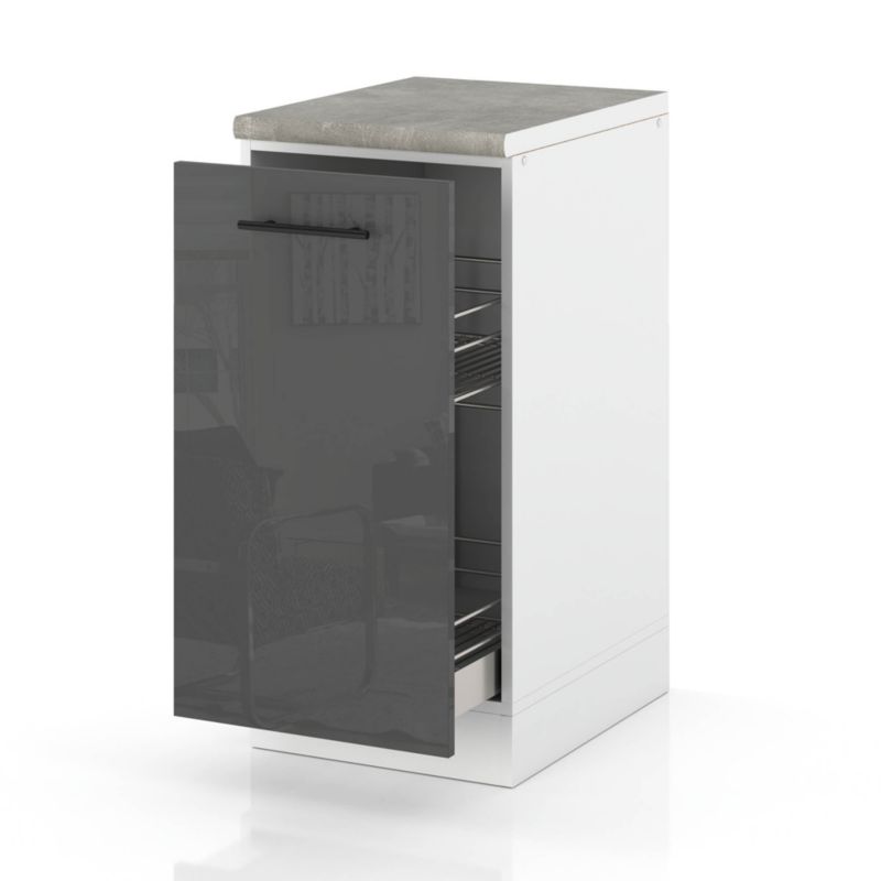 Szafka Kuchenna Hurtownia-Mebli Stojąca Cargo D40 CARGO sPremium 40cm Biały Mat Szary Połysk 40x52x85 cm 1szt.