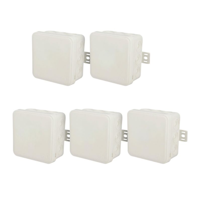 Puszka natynkowa EDO hermetyczna elastyczna 100x100x41mm 12-wlotowa, zamknięcie "na klik" IP54 biała 5 szt.