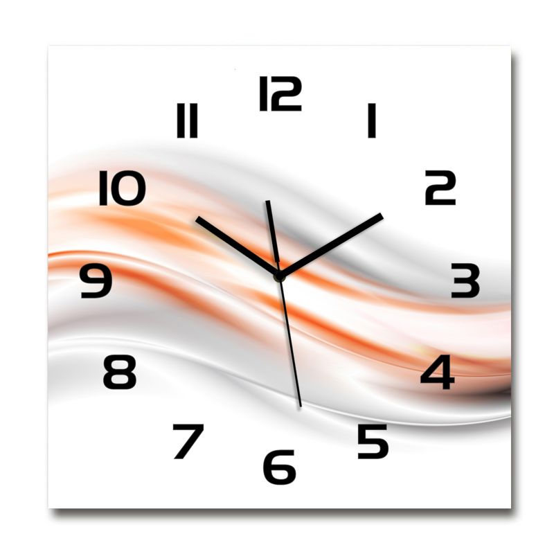 Zegar szklany Tulup Abstrakcja fale czarne wskazówki 30x30 cm cm cichy 1 szt.