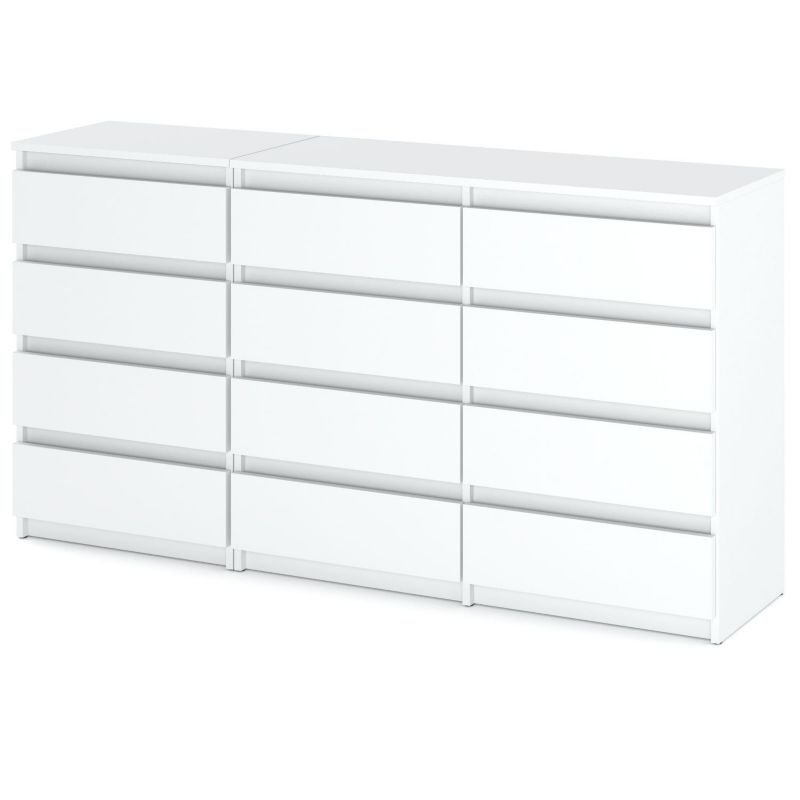 Duża Komoda Z 12 Szufladami Stiv-Meble Biały Mat Szafka Rtv 180X33.5X92,5 Cm 1 szt.