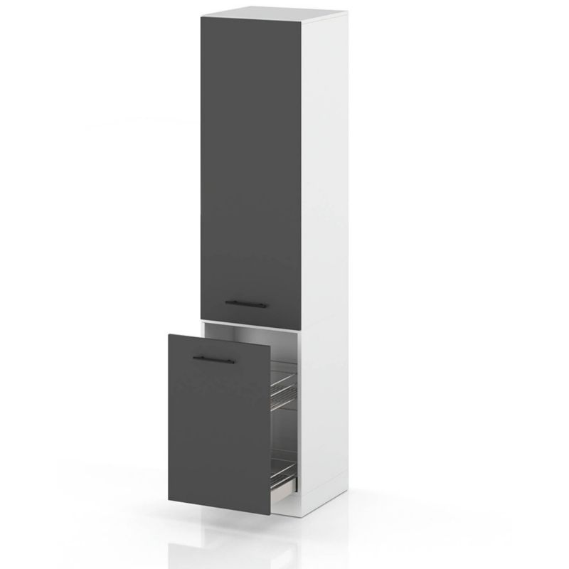 Szafka Kuchenna Hurtownia-Mebli Stojąca Cargo S50 CARGO sPremium 50cm Biały Mat Szary Mat 50x58x211 cm 1szt.