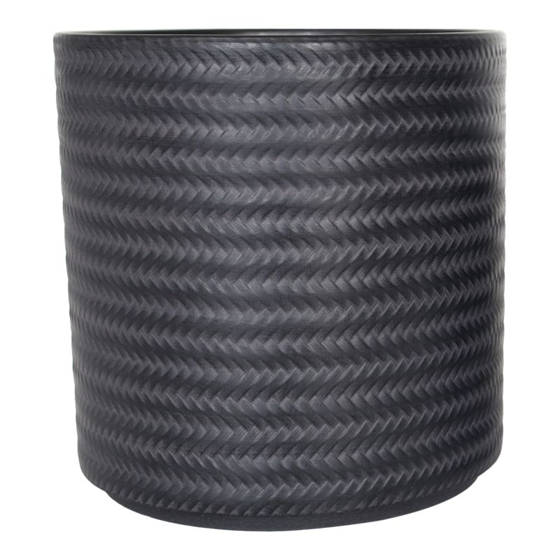 Osłonka doniczki Verve rattan ceramiczna czarna 19 cm
