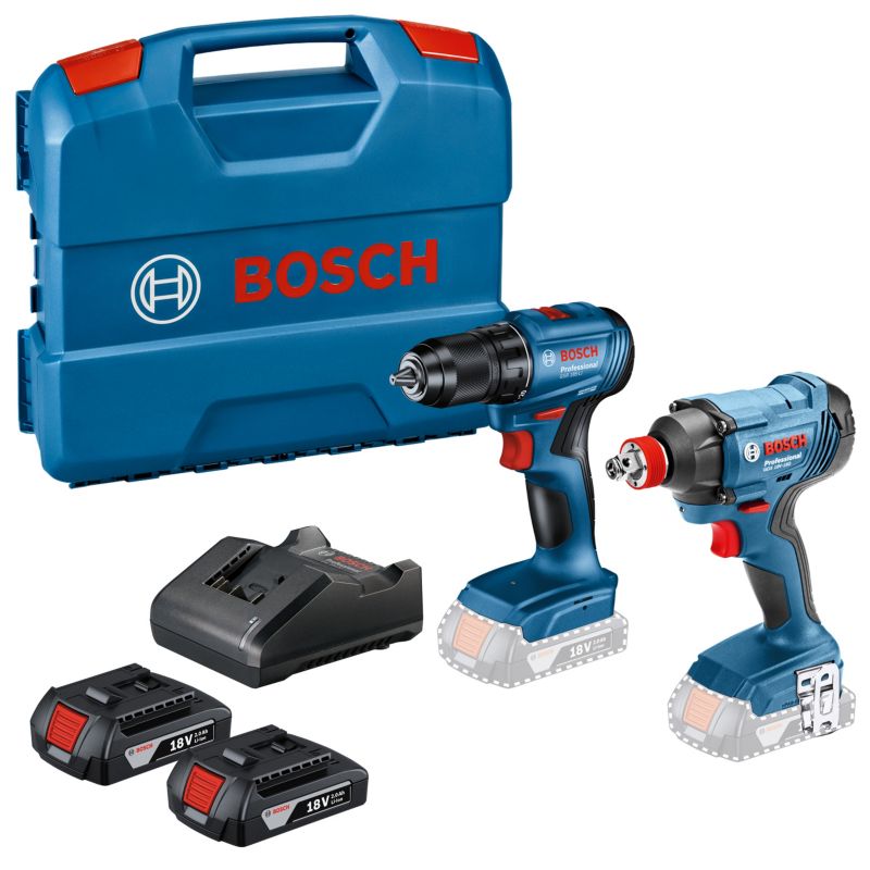 Zestaw narzędzi Bosch wiertarko-wkrętarka GSR 185-LI+ klucz udarowy GDX 180-LI