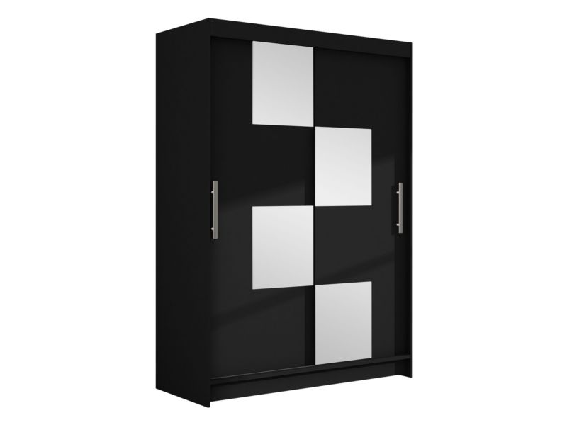 Szafa MIRJAN 24 z drzwiami przesuwnymi Miami III czarny/lustro 1 szt.