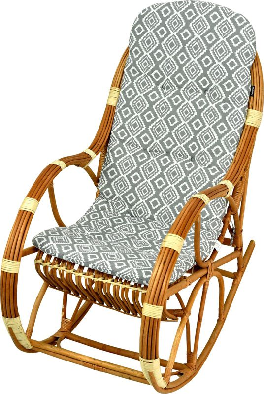 Poduszka na fotel bujany wiklinowy AMPO szary biały 1 szt.