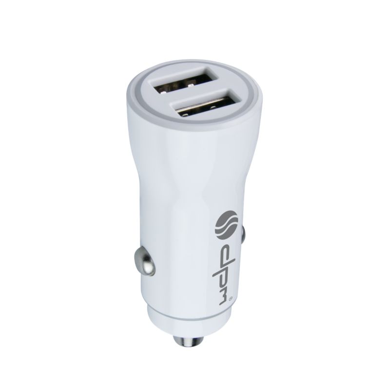 Ładowarka samochodowa DPM Solid 2 x USB biała