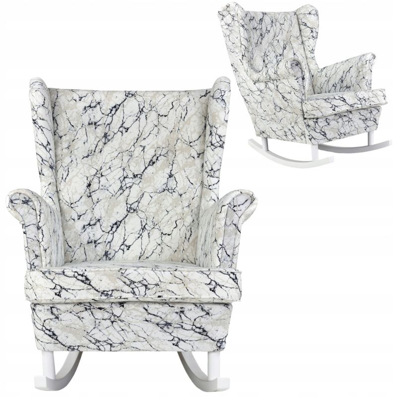 Fotel uszak do salonu bujany Family Meble ARI marmur 1szt