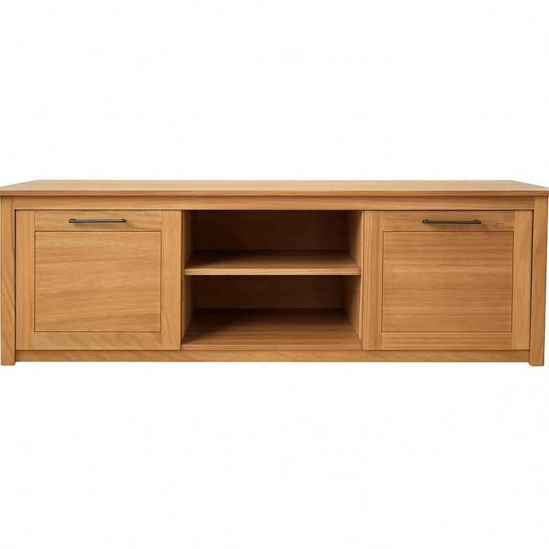 Szafka RTV ICFWood jasny dąb lity 2 drzwi 2 półki 168,3 x 52 x 42,5 cm 1 szt.