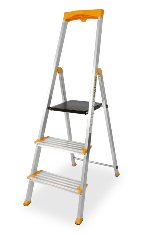 Drabina aluminiowa jednostronna 3 stopniowa DRABEST MAX szerokie stopnie 150kg 1 szt.