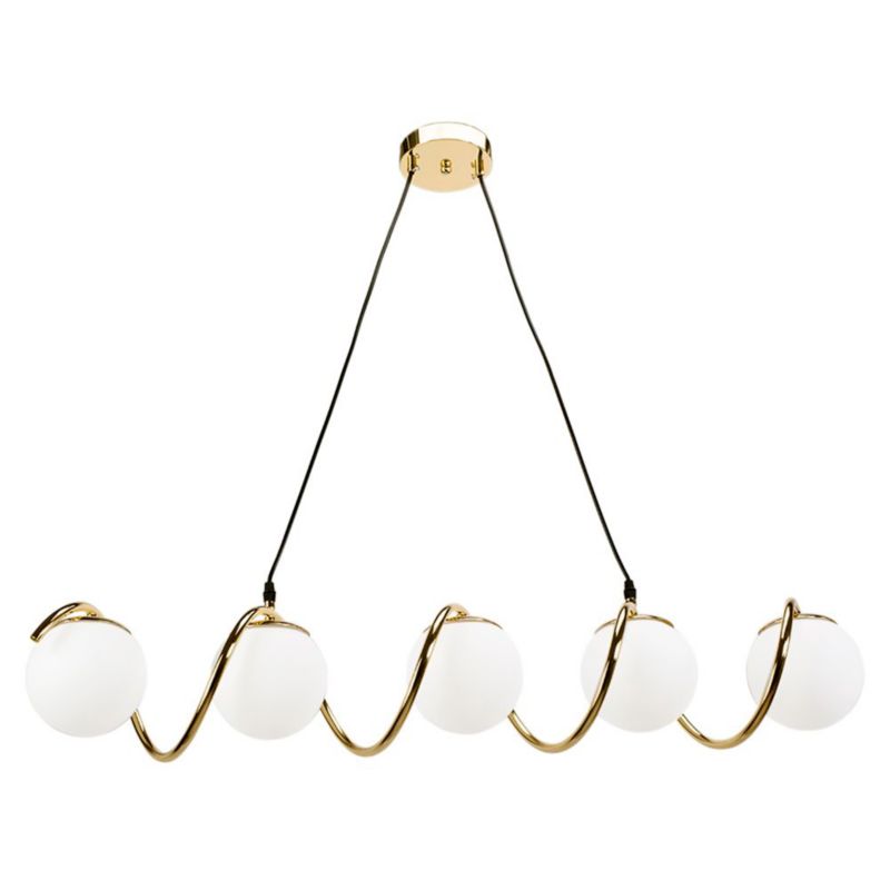 Lampa Sufitowa Wisząca Toolight App1780-5Cp Biały, Złoty, Złoty Szczotkowany 1 Szt