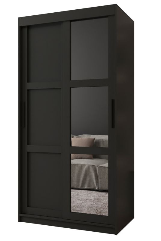 Szafa przesuwna Garderoba Abiks MIROR 3 100 czarny 1 szt.