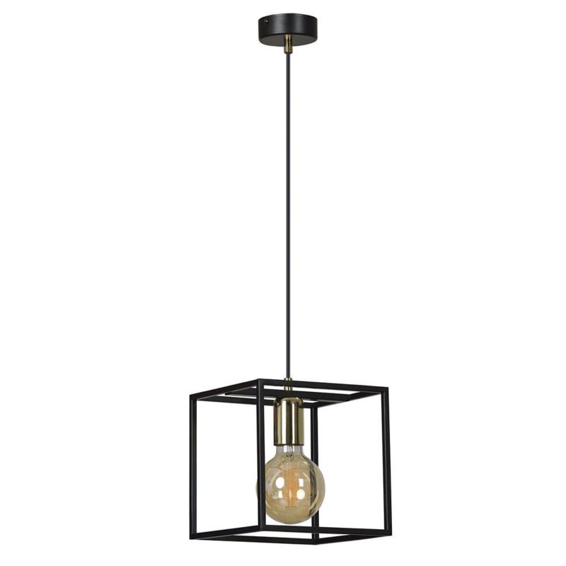 Lampa sufitowa Emibig Karmen czarna-mosiądz wym: 100 x 15 x 15 cm 1xE27 x 15W 1 szt.