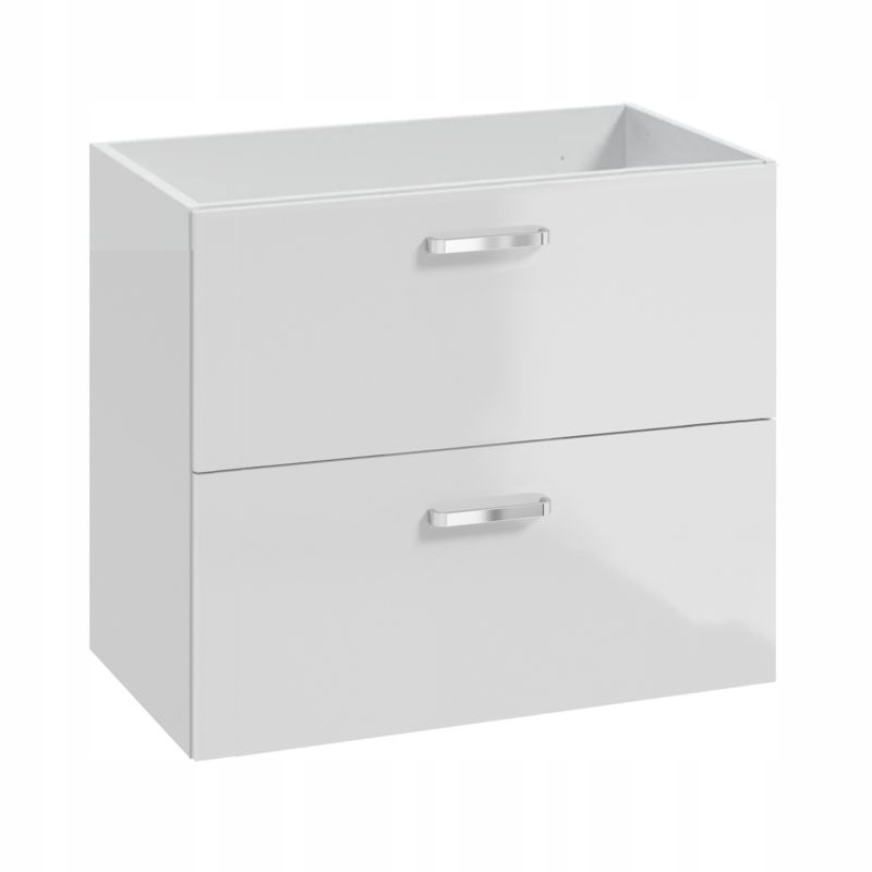 Szafka do Łazienki Biała pod Umywalkę Stamar 80 x 40 cm Połysk Wisząca 2 Szuflady
