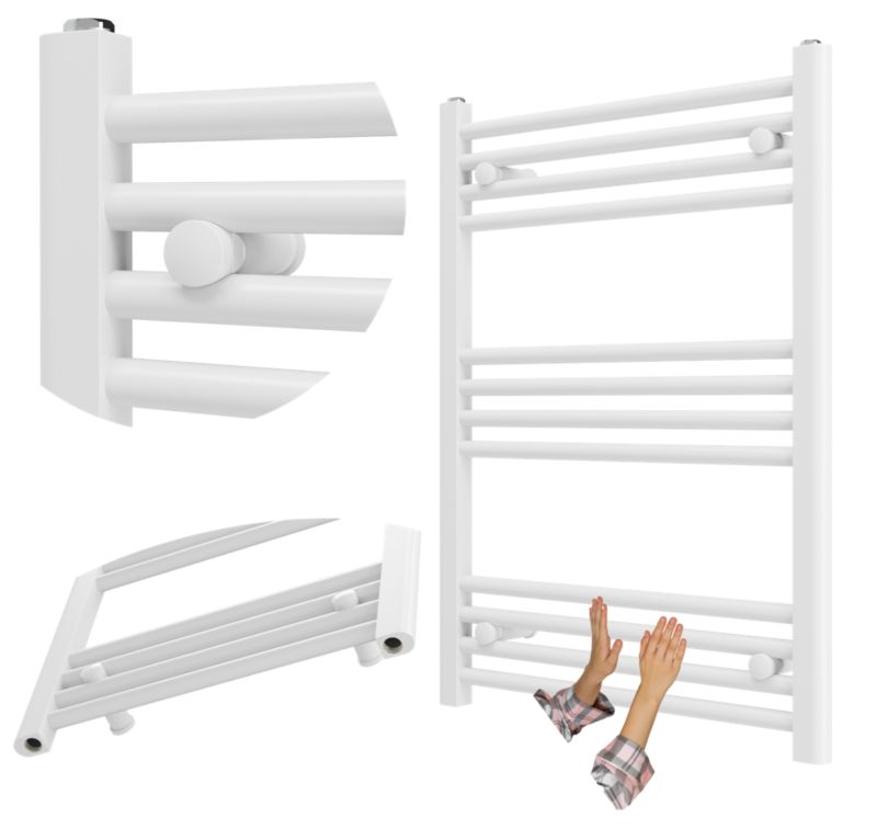 Grzejnik Łazienkowy Granitan Breno 60/80cm Biały Kaloryfer Drabinkowy 1kpl.