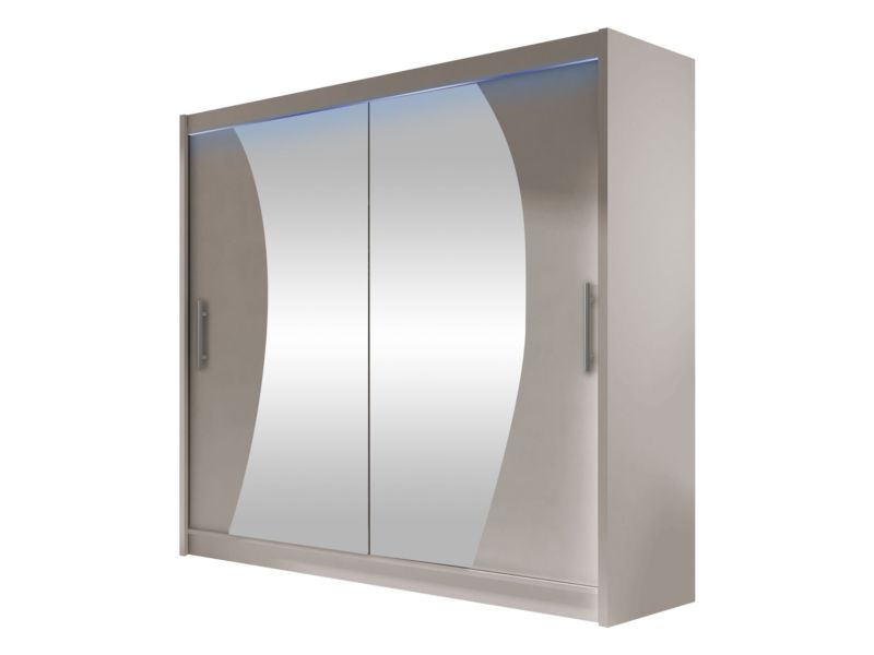 Szafa MIRJAN 24 z drzwiami przesuwnymi London IX z oświetleniem RGB kaszmir/lustro 1 szt.