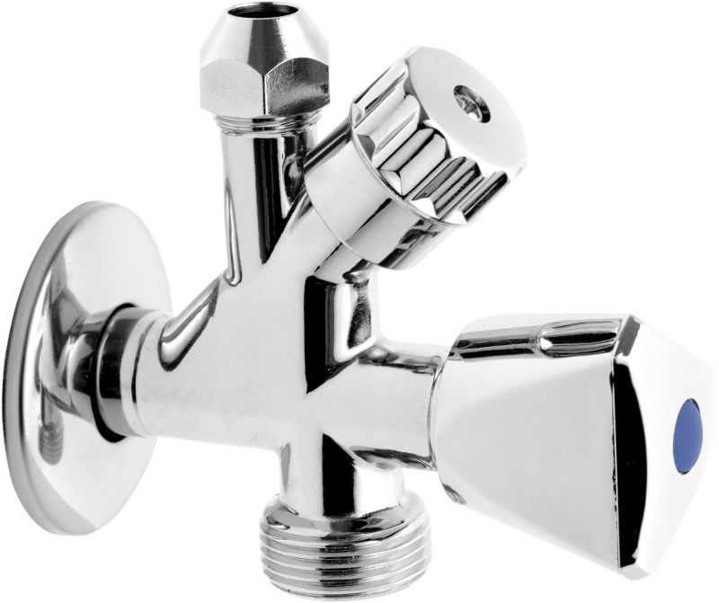 Zawór grzybkowy podwójny Ferro chrom 1/2" + 3/4", do pralki/zmywarki, 1 szt.