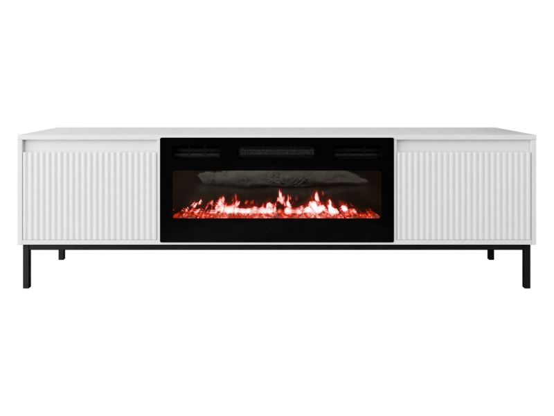 Szafka RTV MIRJAN 24 z kominkiem Ozmi 2K EF biały 1 szt.