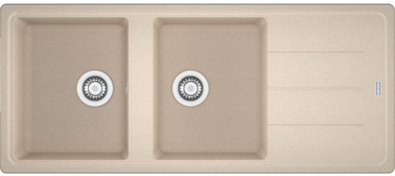 Zlewozmywak Franke Basis BFG 621 beżowy Fragranite 116x50 cm 2-komorowy ociekacz 1 szt.