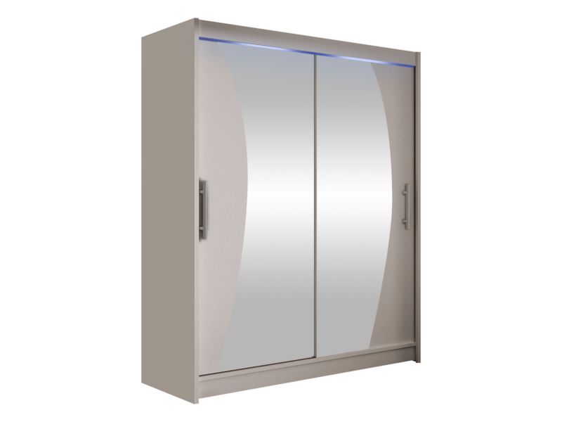 Szafa MIRJAN 24 z drzwiami przesuwnymi Presto X z oświetleniem RGB kaszmir/lustro 1 szt.