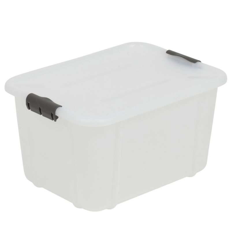 Pojemnik EDANTI Plastikowy Pudełko 16 L Zamykany Z Pokrywką Do Przechowywania Na Zabawki Dokumenty Ubrania Mleczny 1 szt.