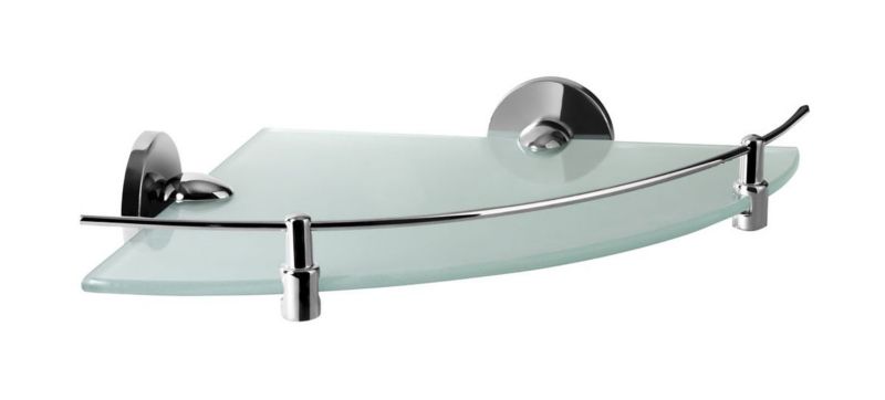 Półka narożna Bisk Chroma chrom/szkło mrożone 25cm 1 szt.