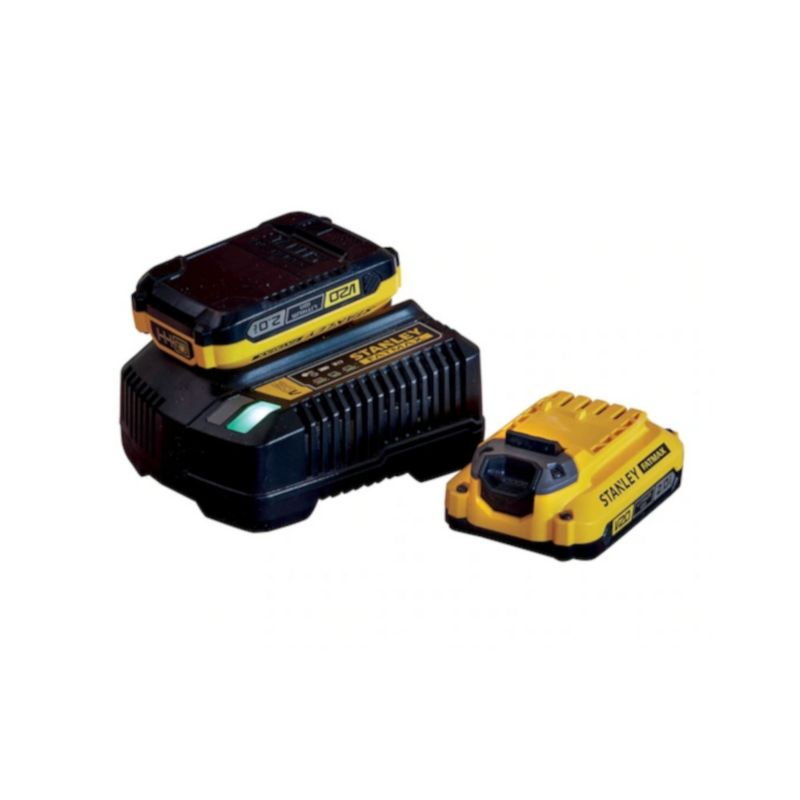 Zestaw zasilający Stanley FatMax 18V V20 ŁADOWARKA 2x2.0AH SFMCB12D2-QW 1 kpl.