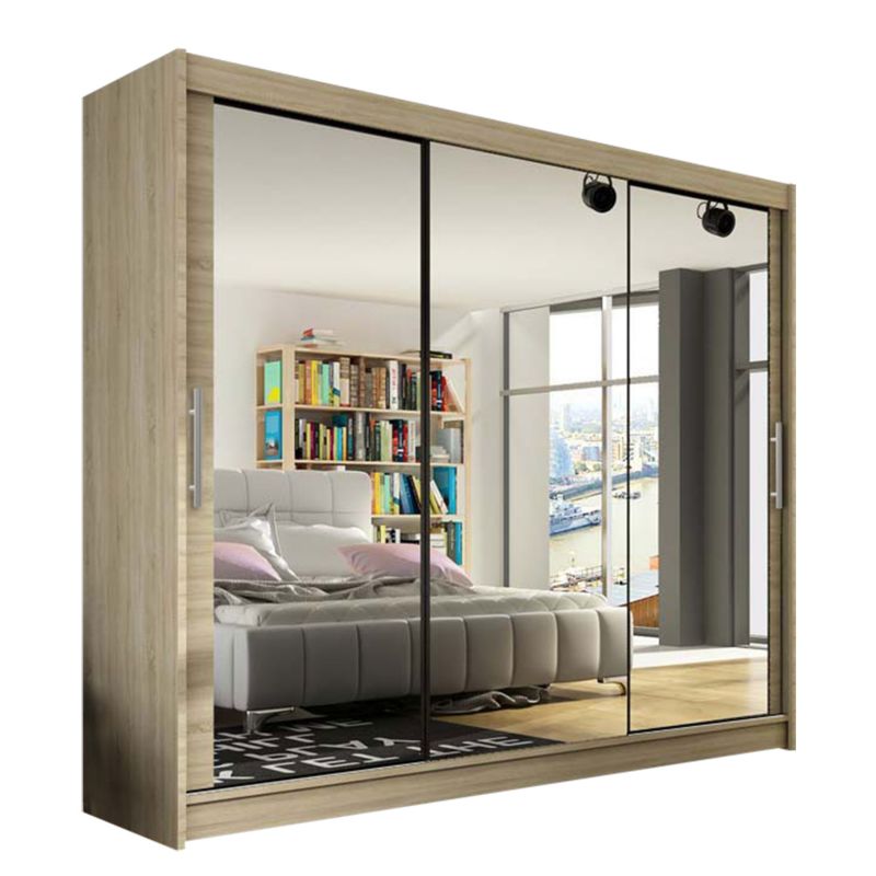 Szafa MIRJAN 24 z drzwiami przesuwnymi Aston III dąb sonoma/lustro 1 szt.