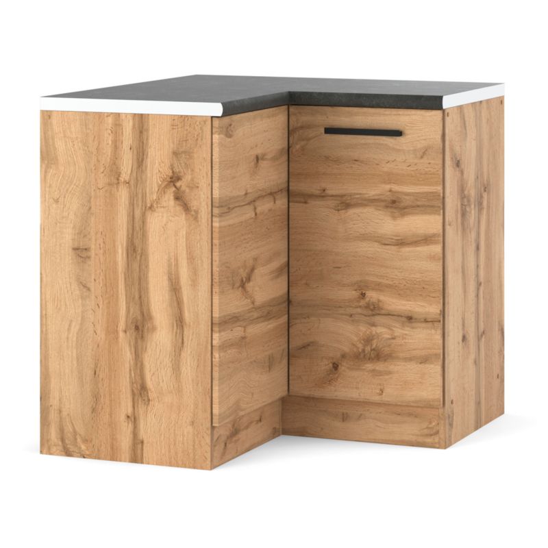 Szafka Kuchenna Hurtownia-Mebli Stojąca Narożna Blanka dolna narożna 90cm Dąb Wotan Dąb Wotan 90x47x85 cm 1szt.