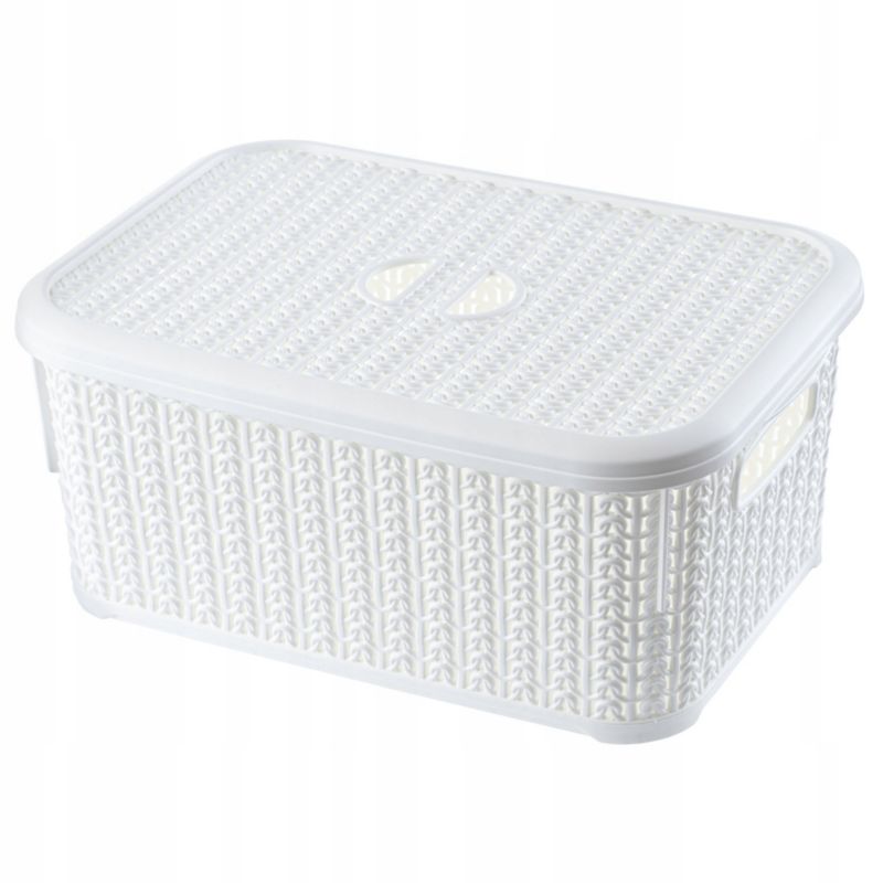 Koszyk KADAX Pojemnik Pudełko Z Pokrywką Kosz 6L Biały 1 szt.