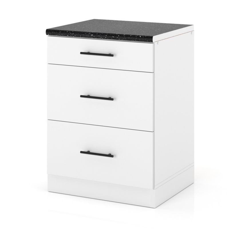 Szafka Kuchenna Hurtownia-Mebli Stojąca Z Szufladami D60S3 MET sPremium 60cm Biały Mat Biały Mat 60x52x85 cm 1szt.