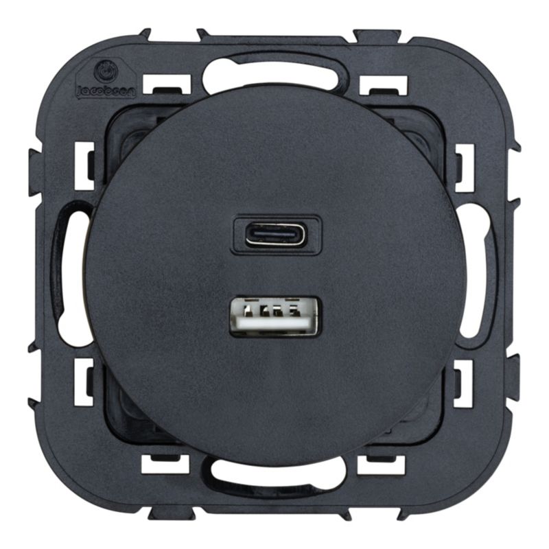 Gniazdo Jacobsen Espen USB A+C czarne
