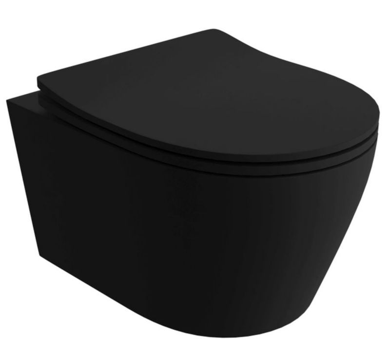 Miska WC LaVita Praia czarny mat, bezkołnierzowa, wisząca, Duroplast, 1 szt.