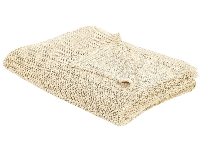 Narzuta na łóżko Ilen Bawełna 150 x 200 cm Beżowy 1 szt.