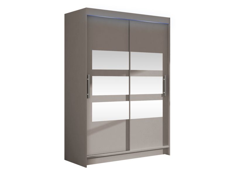 Szafa MIRJAN 24 z drzwiami przesuwnymi Miami V z oświetleniem RGB kaszmir/lustro 1 szt.