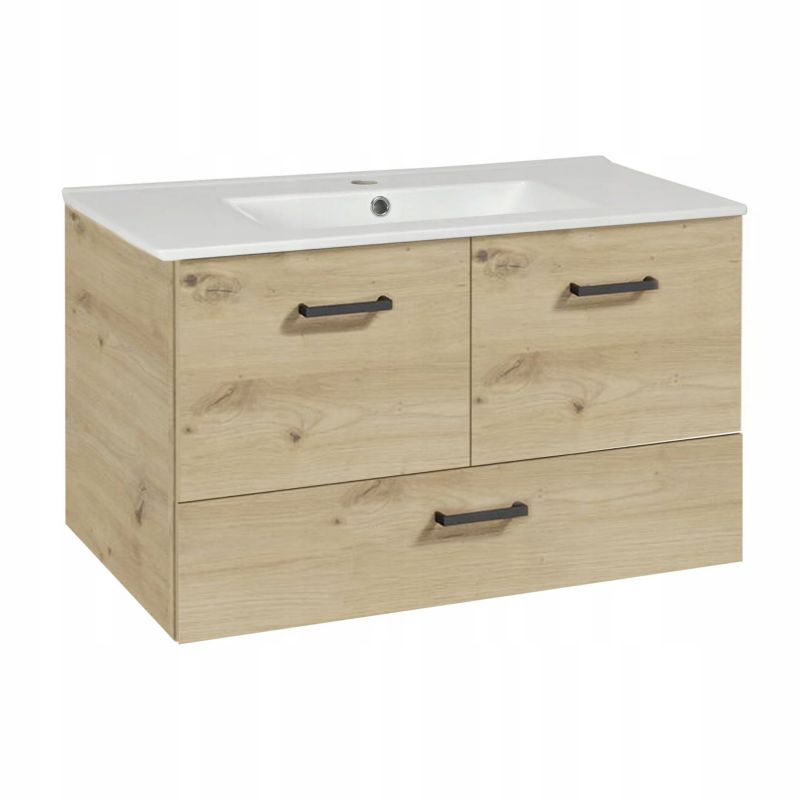 Szafka do Łazienki Stamar z Umywalką 800 x 470 mm Dąb Artisan Szuflada Soft Close 1 szt