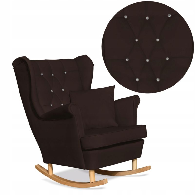 Fotel uszak do salonu bujany eko skóra Family Meble Gaja brąz ciemny 1szt