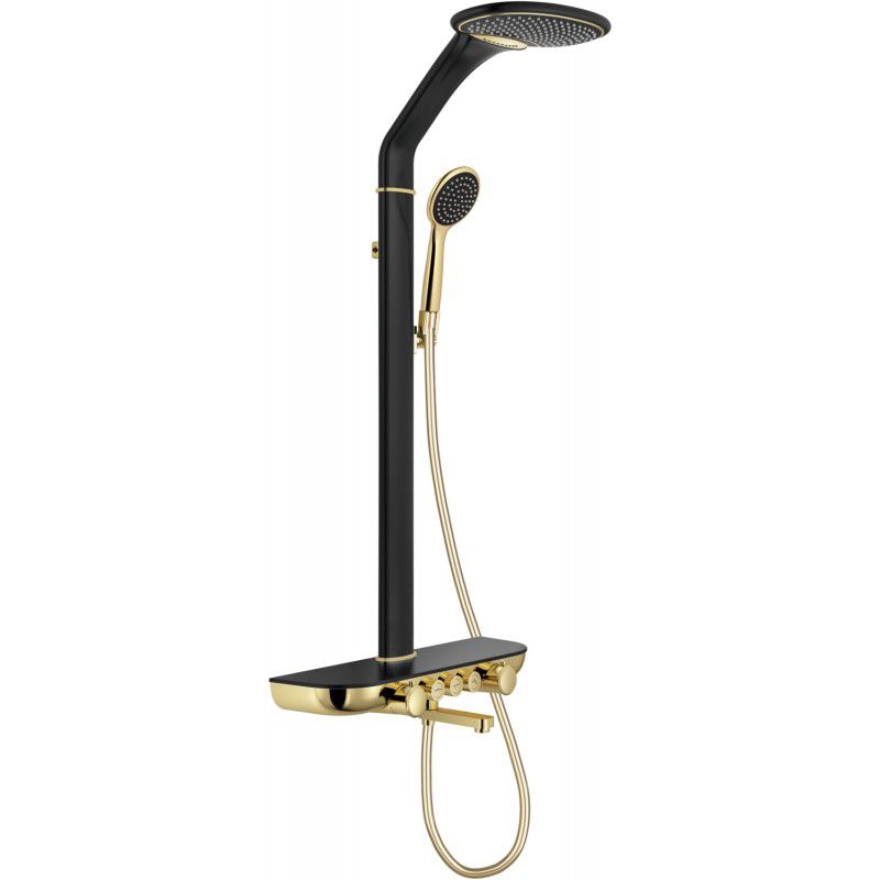 Zestaw prysznicowy natynkowy Mexen Blaze czarny złoty 78109-75 1 szt.