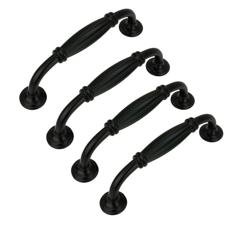 4 x Uchwyt meblowy B&B czarny 96 mm metalowy 4 szt